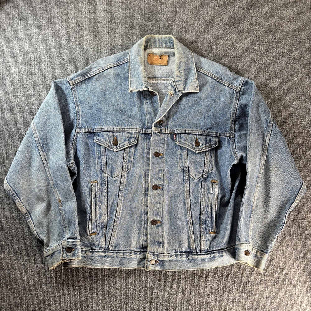 Vintage Levis Denim Jacket Mens Large Blue Trucker Button Front 70507-4890